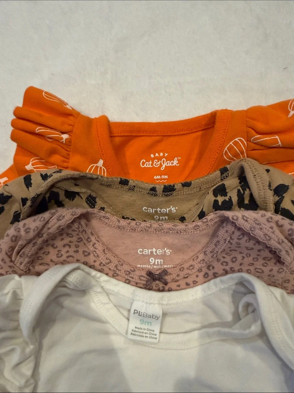 Girl Fall Orange Neutral Pumpkin Latte Ruffle Body Suits and Matching Set Bundle